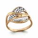 Золотое кольцо AQUAMARINE 62321А с фианитом