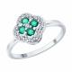 Серебряное кольцо SOKOLOV 63010000 с фианитом и изумрудом