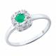 Серебряное кольцо SOKOLOV 63010001 с фианитом и изумрудом