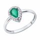 Серебряное кольцо SOKOLOV 63010005 с фианитом и изумрудом