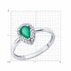 Серебряное кольцо SOKOLOV 63010005 с фианитом и изумрудом