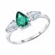 Серебряное кольцо SOKOLOV 63010006 с фианитом и изумрудом
