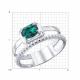 Серебряное кольцо SOKOLOV 63010007 с фианитом и изумрудом