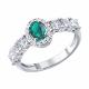 Серебряное кольцо SOKOLOV 63010009 с фианитом и изумрудом