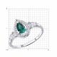 Серебряное кольцо SOKOLOV 63010010 с фианитом и изумрудом