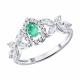 Серебряное кольцо SOKOLOV 63010011 с фианитом и изумрудом
