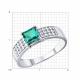 Серебряное кольцо SOKOLOV 63010012 с фианитом и изумрудом