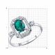 Серебряное кольцо SOKOLOV 63010013 с фианитом и изумрудом