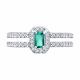 Серебряное кольцо SOKOLOV 63010014 с фианитом и изумрудом