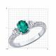 Серебряное кольцо SOKOLOV 63010015 с фианитом и изумрудом