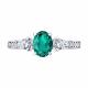 Серебряное кольцо SOKOLOV 63010015 с фианитом и изумрудом