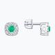 Серебряные серьги SOKOLOV 63020003 с фианитом и изумрудом