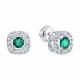 Серебряные серьги SOKOLOV 63020003 с фианитом и изумрудом