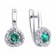 Серебряные серьги SOKOLOV 63020004 с фианитом и изумрудом