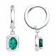 Серебряные серьги SOKOLOV 63020007 с изумрудом
