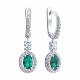 Серебряные серьги SOKOLOV 63020008 с фианитом и изумрудом