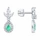 Серебряные серьги SOKOLOV 63020011 с фианитом и изумрудом
