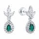 Серебряные серьги SOKOLOV 63020011 с фианитом и изумрудом