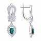 Серебряные серьги SOKOLOV 63020012 с фианитом и изумрудом