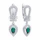 Серебряные серьги SOKOLOV 63020012 с фианитом и изумрудом
