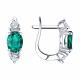 Серебряные серьги SOKOLOV 63020013 с фианитом и изумрудом