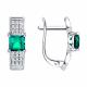 Серебряные серьги SOKOLOV 63020016 с фианитом и изумрудом