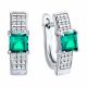 Серебряные серьги SOKOLOV 63020016 с фианитом и изумрудом