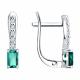 Серебряные серьги SOKOLOV 63020018 с фианитом и изумрудом