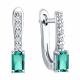 Серебряные серьги SOKOLOV 63020018 с фианитом и изумрудом
