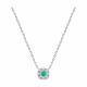 Серебряное колье SOKOLOV 63070000 с фианитом и изумрудом