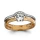 Золотое кольцо AQUAMARINE 63551А с фианитом
