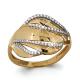 Золотое кольцо AQUAMARINE 63583А с фианитом