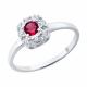 Серебряное кольцо SOKOLOV 64010001 с фианитом и рубином