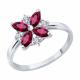 Серебряное кольцо SOKOLOV 64010003 с фианитом и рубином