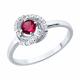 Серебряное кольцо SOKOLOV 64010004 с фианитом и рубином