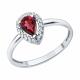 Серебряное кольцо SOKOLOV 64010005 с фианитом и рубином