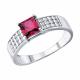 Серебряное кольцо SOKOLOV 64010011 с фианитом и рубином