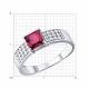Серебряное кольцо SOKOLOV 64010011 с фианитом и рубином