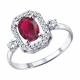 Серебряное кольцо SOKOLOV 64010012 с фианитом и рубином