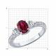 Серебряное кольцо SOKOLOV 64010013 с фианитом и рубином