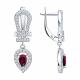 Серебряные серьги SOKOLOV 64020012 с фианитом и рубином