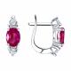 Серебряные серьги SOKOLOV 64020013 с фианитом и рубином