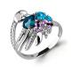 Серебряное кольцо AQUAMARINE 6588730А с топазом, фианитом, аметистом и Лондон топазом