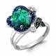 Серебряное кольцо AQUAMARINE 6598896БГ с фианитом, опалом, гидротермальным сапфиром и гидротермальным изумрудом