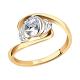 Золотое кольцо AQUAMARINE 66054А с фианитом