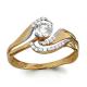 Золотое кольцо AQUAMARINE 66229А с Swarovski