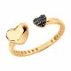 Золотое кольцо SOKOLOV 7010159 с чёрным бриллиантом