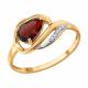 Золотое кольцо SOKOLOV 71-00428 с бриллиантом и гранатом