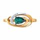 Золотое кольцо SOKOLOV 71-00434 с бриллиантом и гидротермальным изумрудом