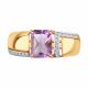 Золотое кольцо SOKOLOV 714858 с фианитом и аметистом